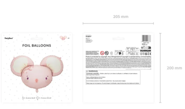 XL Folienballon Figur - Maus - 75 x 46 cm